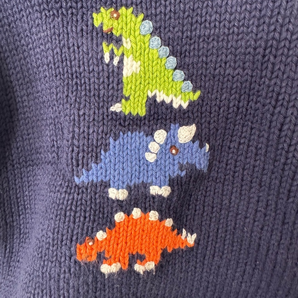 Red Wagon Boston Toddler Dinosaur Sweater - Navy Blue - Picture 2 of 4